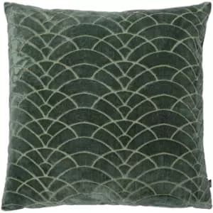 Image of Ashley Wilde Dinaric Cushion Cover (One Size) (Fern/Dark Green)