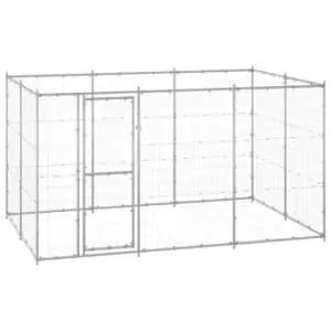 Image of Vidaxl Outdoor Dog Kennel Galvanised Steel 7.26 M