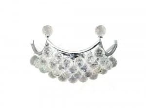 Image of Wall Lamp 2 Light Polished Chrome, Crystal