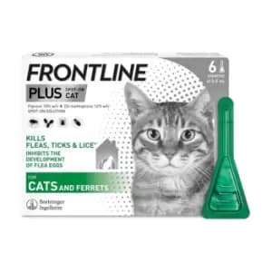 Image of Frontline Plus Spot on Flea Treatment Cat - 6 pipettes