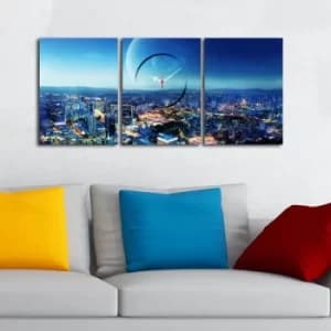 Image of 3P3040CS-87 Multicolor Decorative Canvas Wall Clock (3 Pieces)