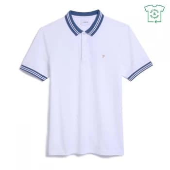 Image of Farah Vintage Stanton Short Sleeve Polo Shirt - 104 White