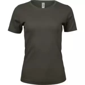 Image of Tee Jays Womens/Ladies Interlock Short Sleeve T-Shirt (XL) (Dark Olive)