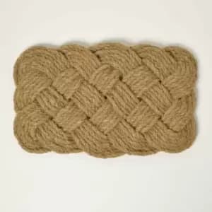 Image of Homescapes - Knotted Coir Doormat 75 x 45cm - Brown