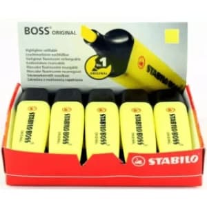 Image of Stabilo Boss Highlighter - Fluorescent Yellow (10 Pack)