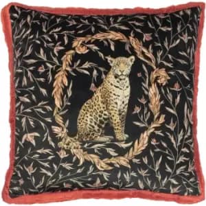 Image of Paoletti - Kitraya Leopard Cushion Paprika - Paprika
