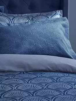 Image of Catherine Lansfield Art Deco Pearl Pillowsham Pair In Navy