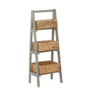 Image of Interiors by PH Interiors By Premier 3 Tier Shelf Unit With Hyacinth Baskets
