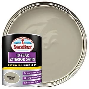 Image of Sandtex 10 Year Exterior Satin Paint - Soothing Green 750ml