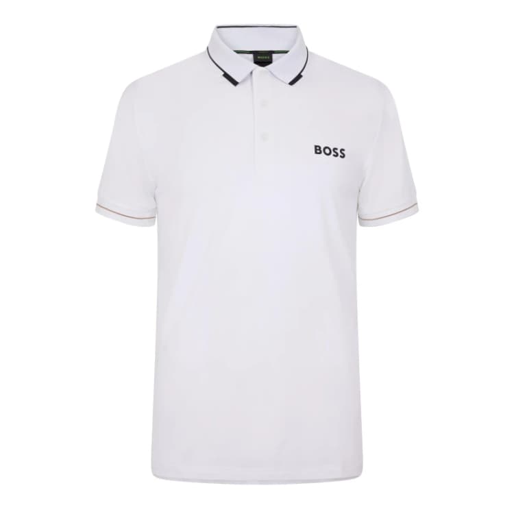 Image of Boss Mens Paul Pro Performance Short Sleeve Polo Shirt Natural 104 male L