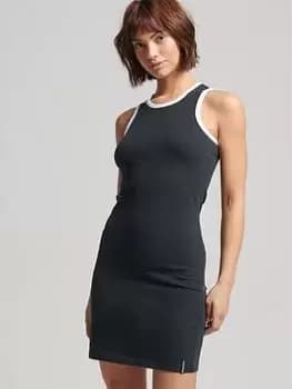 Image of Superdry Vintage Racer Back Dress - Eclipse Navy/optic, Blue, Size 14, Women
