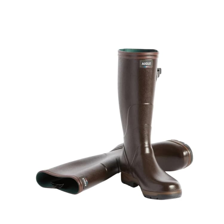 Image of Aigle Terra Pro Vario Rubber Mens Calf Length Boots - Brun - Size:UK 7.5
