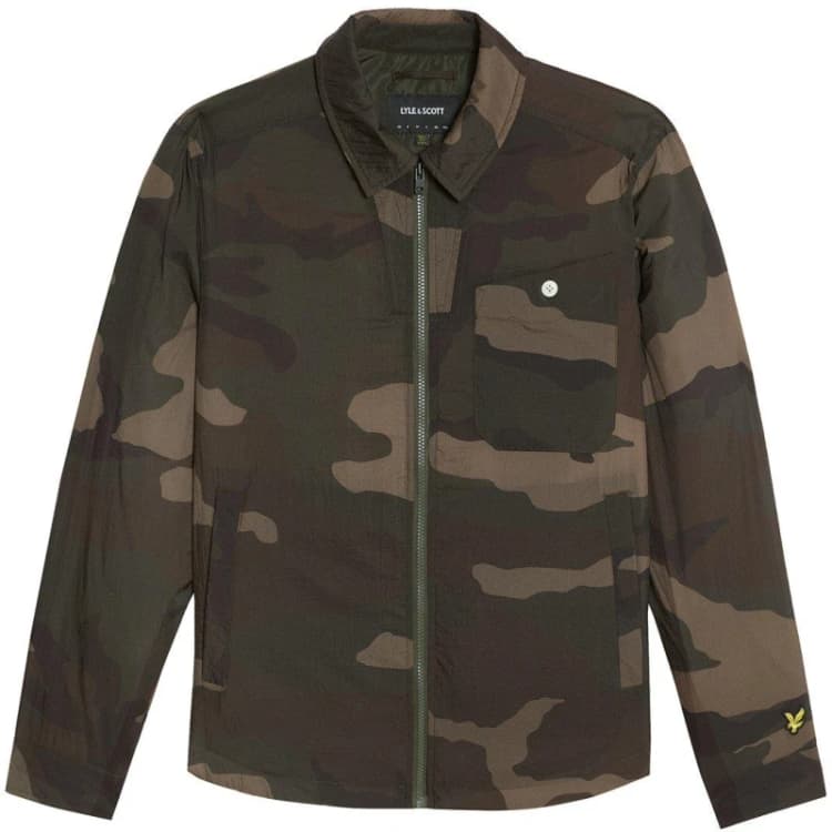 Image of Lyle and Scott Mens Camo Overshirt Grey Taupe X865 male M