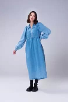 Image of Gabriella Denim Midi Dress, Extra Light Wash / 6