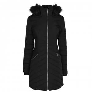 Image of DKNY Long Puffer Jacket - Black