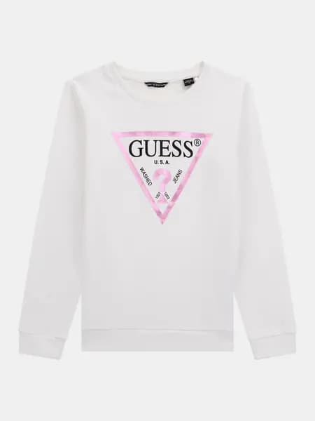 Image of Guess Kids Foil Triangle Logo Sweatshirt 14390002 White