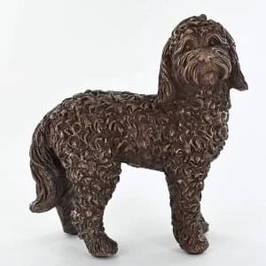 Image of Cockapoo Dog Standing Cold Cast Bronze Sculpture