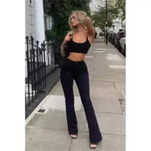 Image of I Saw It First Stretch Skinny Fit Flared Jeans - Black