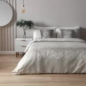 Image of Paoletti Marble King Duvet Cover Set Cotton Oyster