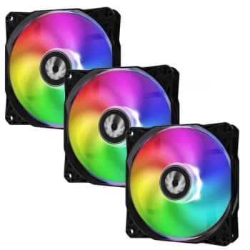 Image of BitFenix Spectre SE ARGB LED Fan and Controller Kit Black Triple Pack - 120mm