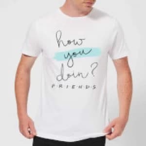 Image of Friends How You Doin? Mens T-Shirt - White - 3XL