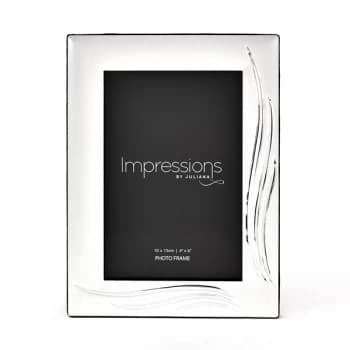 Image of Satin S/P Photo Frame - Grass Blade Design Side/Bottom 4"x6"
