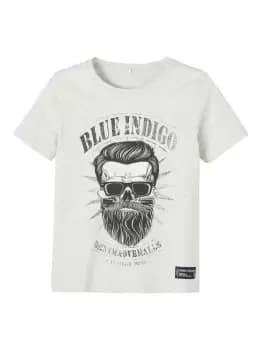 Image of NAME IT Skull Print T-Shirt Men Grey