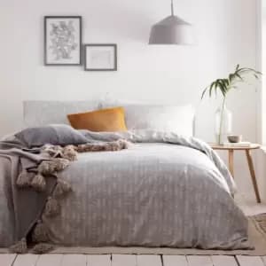 Image of Greenwich Arrow 100% Cotton Duvet Cover Set Grey / Super King