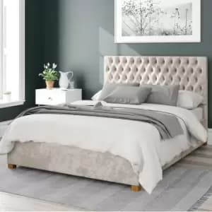 Image of Monroe Mirazzi Velvet Ottoman Bed Frame Pearl