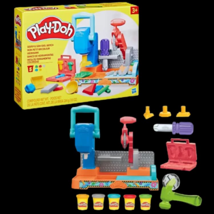 Image of Play-Doh Play-Doh Stamp And Saw Tool Bench Playset