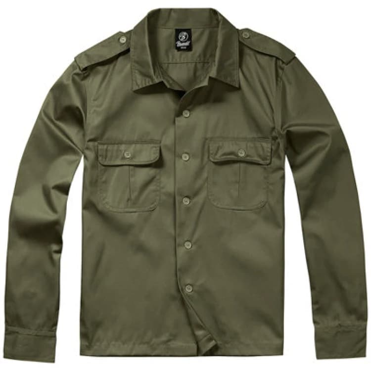 Image of Brandit Us Shirt Long Sleeve Olive Size X Large