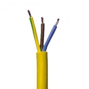 Image of Zexum 2.5mm 3 Core Arctic Grade Flex Cable Yellow Round 3183AG - 1 Meter