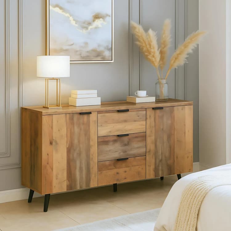Image of Urban Meuble Modern Console Table Brown Wood Stylish Storage Brown unisex One Size