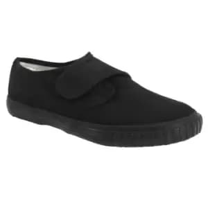 Image of Dek Kids Unisex Junior Touch Fastening Black Canvas Plimsolls (1 UK) (Black)