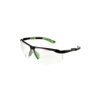 Image of 5X8 Clear Lens Gun Metal/Green Frame Safety Glasses - Univet
