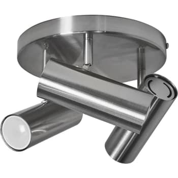Image of 3 Way Ceiling Light Fitting with Adjustable Spotlight Heads - Brushed Chrome