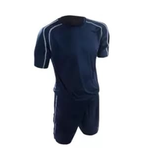 Image of Precision Unisex Adult Lyon T-Shirt & Shorts Set (L) (Navy/White)