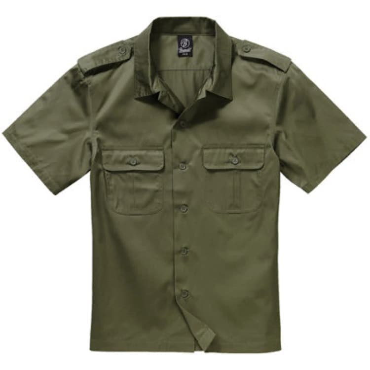 Image of Brandit Us Shirt Short Sleeve Olive Size Small