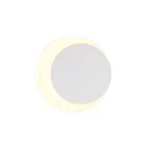 Image of Magnetic Base Wall Lamp, 12W LED 3000K 498lm, 15, 19cm Round Right Offset, Sand White, Acrylic Frosted Diffuser