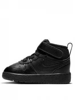 Image of Nike Court Borough Mid 2 Infant Trainer - Black