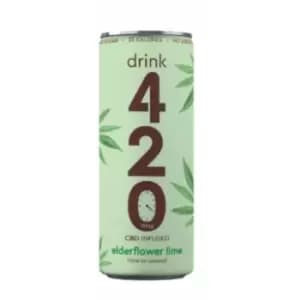 Image of Drink 420 CBD Infused Elderflower & Lime - 250ml x 12 - 96683