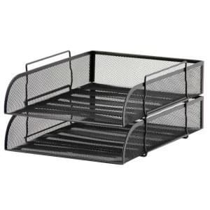 Image of 5 Star Office Foolscap Mesh Letter Tray Scratch Resistant Stackable Front Load Portrait Black