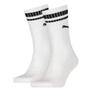 Image of Puma Crew Heritage Stripe Sock (2 Pair) White/Black UK Size 2.5-5