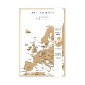 Image of White Travel Cork Board Small Europe Map