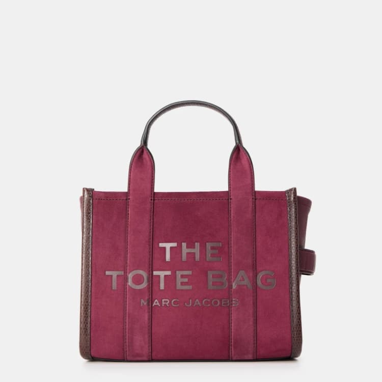 Image of Marc Jacobs Small Leather Tote Bag DarkPlumSuede female One Size