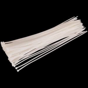 Image of Genuine SEALEY CT38048P100W Cable Tie 380 x 4.8mm White Pack of 100