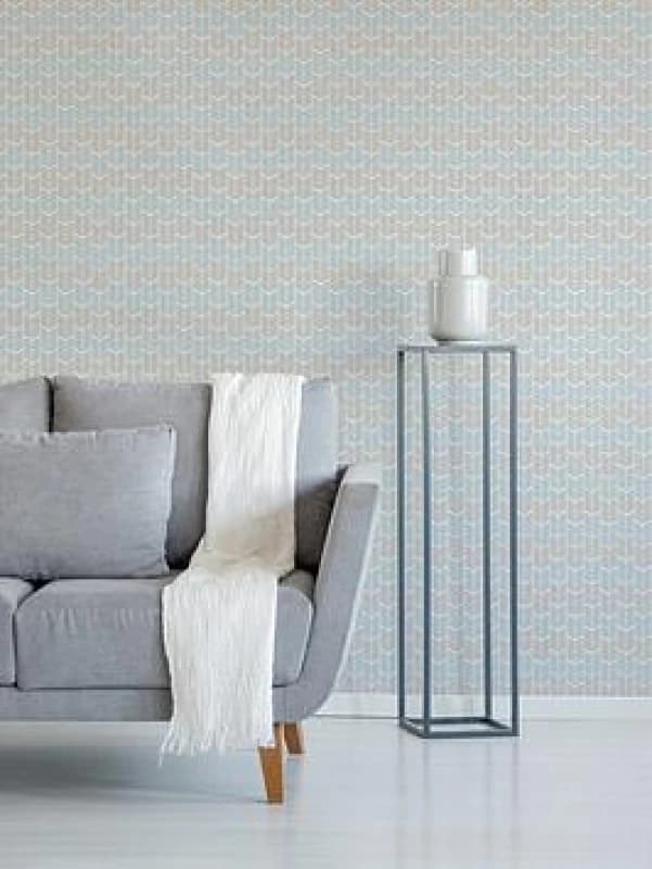 Image of Graham & Brown Superfresco Easy Sfe Oiti Taupe Bleu, Blue 32-877