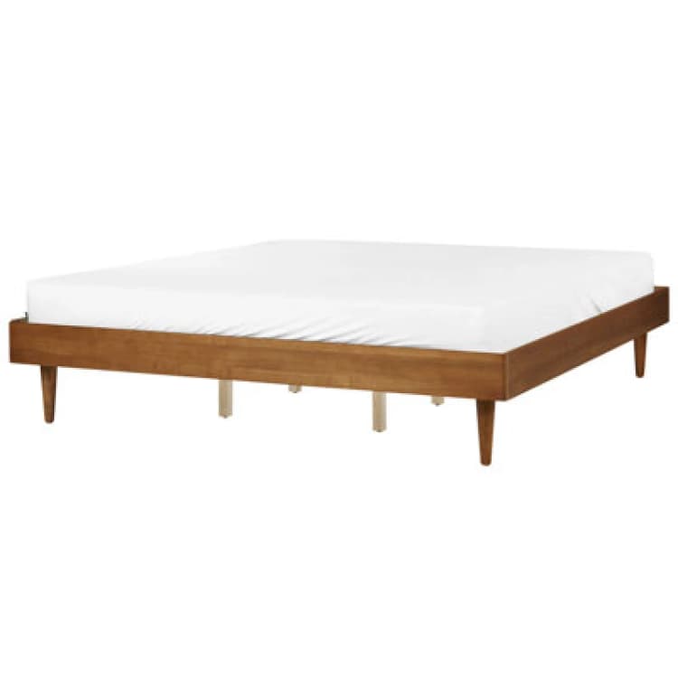 Image of Beliani Bed Toucy 180 X 200 Cm (Eu Super King) Brown Ash Wood
