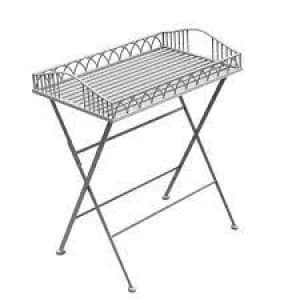 Image of Charles Bentley Wrought Iron Butler Tray Grey Metal