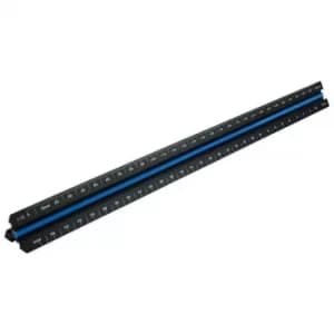 Image of Faithfull Prestige Tri-Scale Architect Rule Black Aluminium 300mm